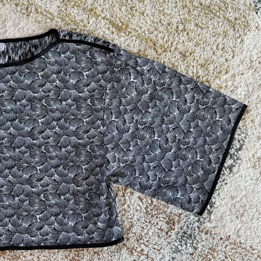 ZARA W&B Collection Textured Jacquard Crop Top – Size M
